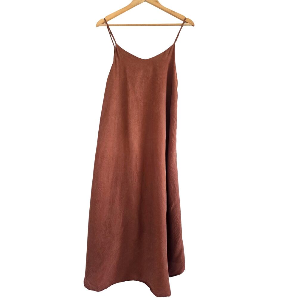 Sancia Claudia High Low Slip Midi Dress Size XS Side Button Silky Asymmetry - Picture 3 of 10